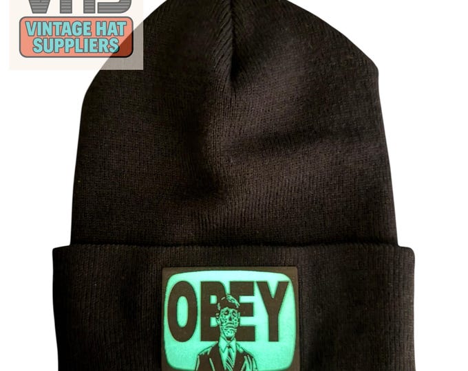 Glow in the Dark OBEY Beanie: Classic Cult Movie Tribute