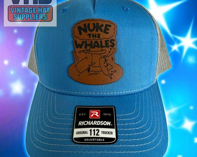 Nuke the Whales Trucker Cap: Retro Animation Snapback Cap