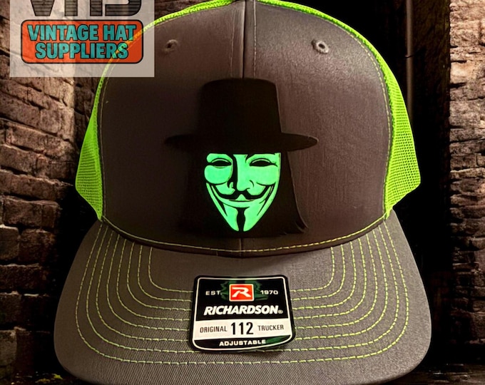 V for Vendetta Glow in the Dark Trucker Hat: Guy Fawkes Homage