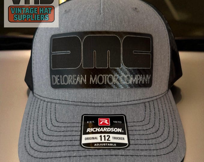 DeLorean DMC Logo Trucker Hat: Retro 80s Car Fan Snapback
