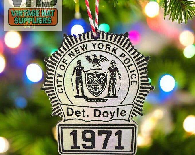 French Connection Police Badge Christmas Ornament: Popeye Doyle Homage