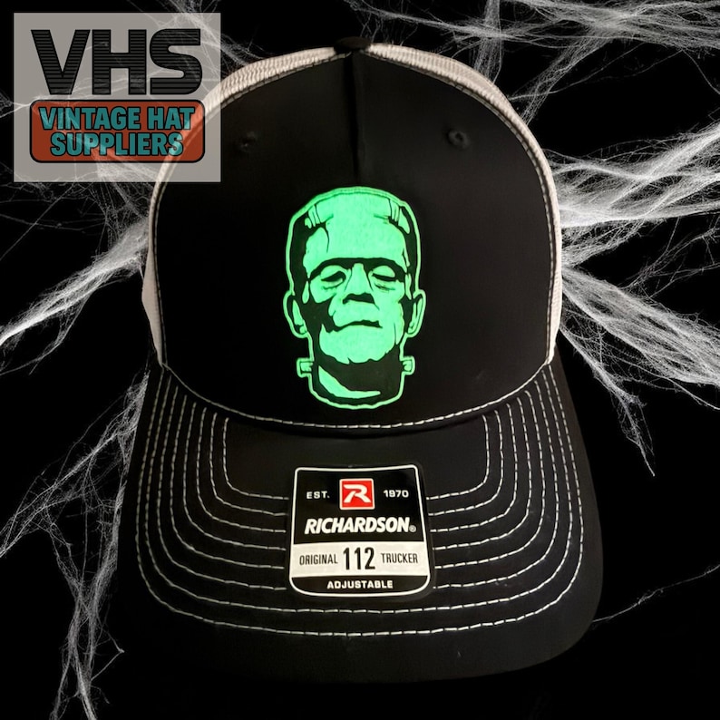 Glow in the Dark Frankenstein Hat: Classic Monster Movie Tribute Black/White