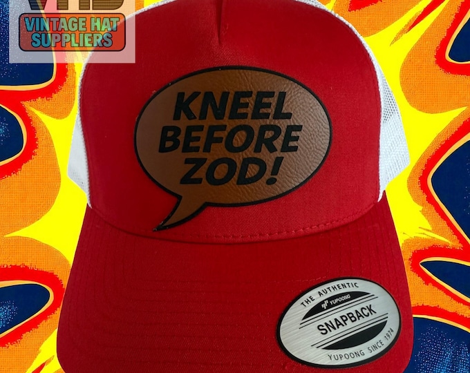 Kneel Before Zod Trucker Hat: Retro Comic Book Snapback Cap