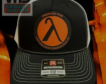 Half-Life Computer Game Inspired Trucker Hat: Lambda Logo with Crowbar