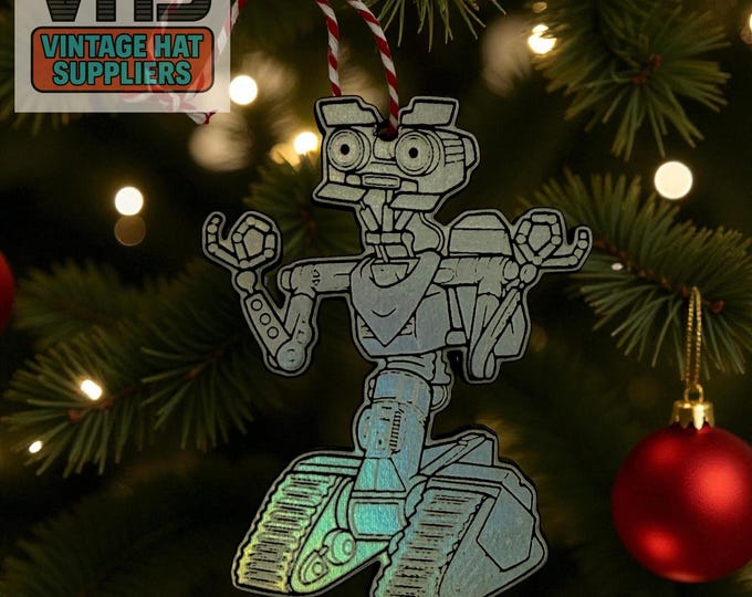Johnny 5 Holographic Robot Ornament: Short Circuit Movie Tribute