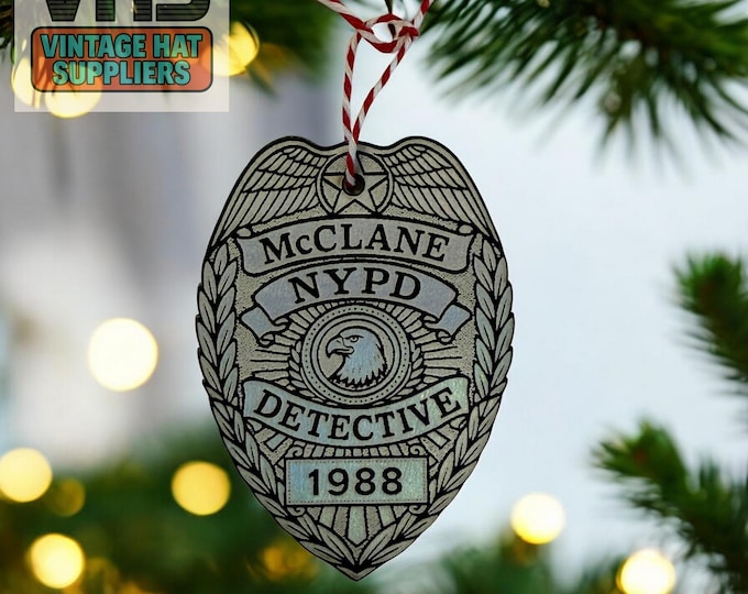 Die Hard NYPD Police Badge Christmas Ornament: John McClane Movie Homage