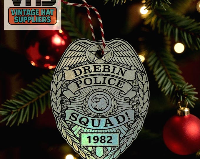 Police Squad Holographic Badge Christmas Ornament: Frank Drebin TV and Movie Homage