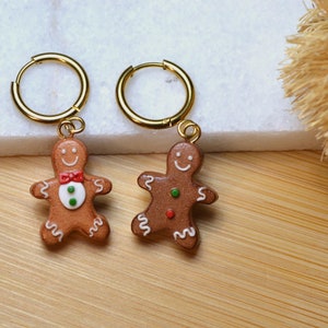 Gingerbread Man Earrings / Gingerbread cookie earrings / Christmas Earrings / Festive Earrings / Holiday Earrings