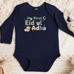 My First Eid ul Adha Baby Bodysuit, 1st Eid Baby Romper, Eid al Adha Infant Outfit, Islamic Baby Shower Gift For New Moms, Muslim Baby Gift