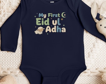 My First Eid ul Adha Baby Bodysuit, 1st Eid Baby Romper, Eid al Adha Infant Outfit, Islamic Baby Shower Gift For New Moms, Muslim Baby Gift