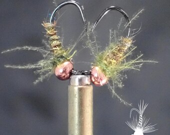 Tungsten Hare and Copper Nymph (3-Pack) in Olive