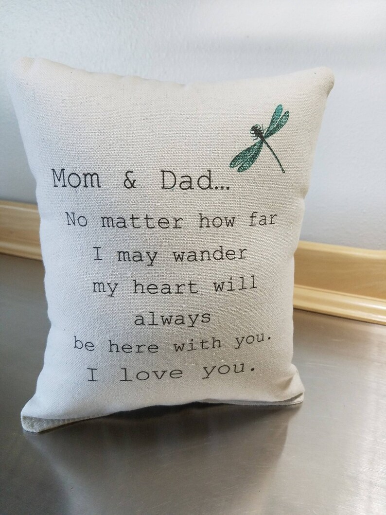 Mom and dad pillow parents gift cotton canvas throw cushion | Etsy