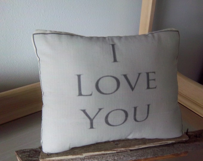 Word Art Pillow Handmade I Love You Typography Decoration Home Etsy