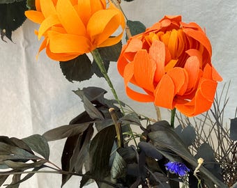 Crepe paper flowers.