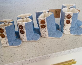 soft soled linen boots