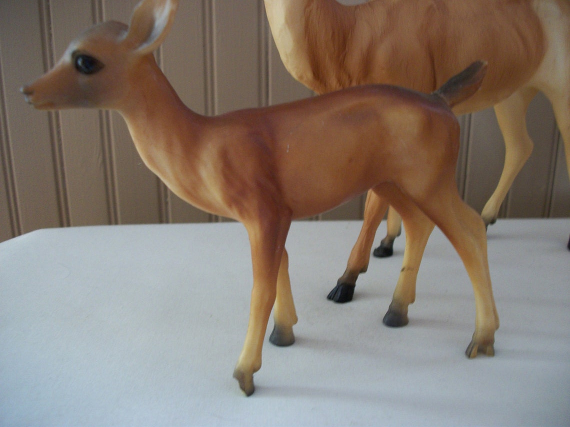 Collection Of Vintage Plastic Deer Figurines Etsy
