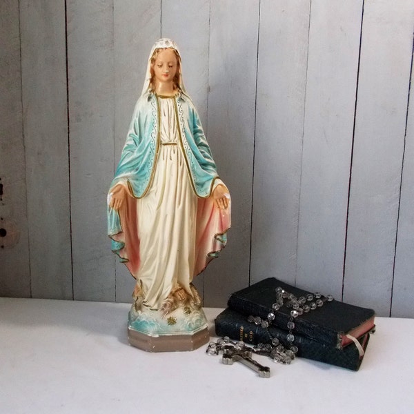 Vintage Virgin Mary Statue Italy C.S. Co. 13" tall
