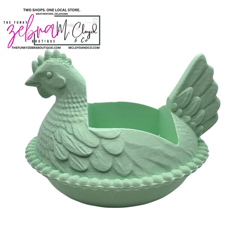 Farmhouse Chicken Hen on Nest Soap Holder - Mint image 2