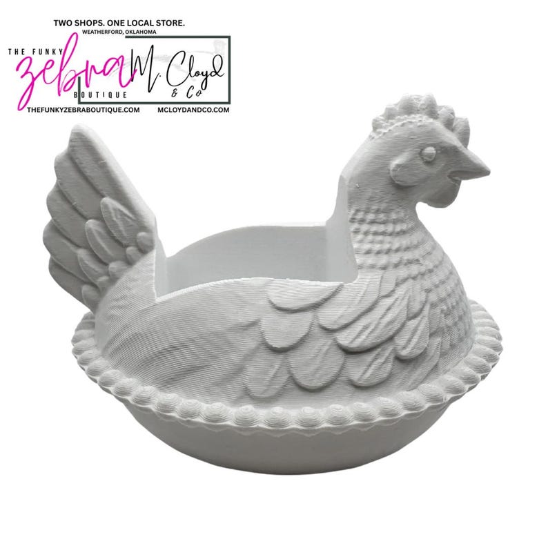 Farmhouse Chicken Hen on Nest Soap Holder - Vintage White image 2