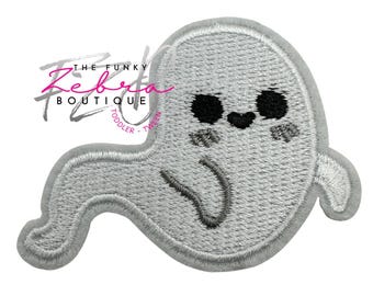 Halloween Sweet Cutesy Ghost Small Embroidered Iron On Patch