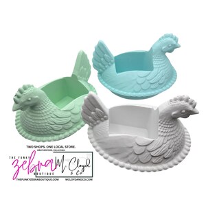 Farmhouse Chicken Hen on Nest Soap Holder - Vintage White image 9