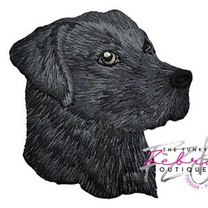 Labrador Retriever Black Dog Embroidered Iron on Applique Patch