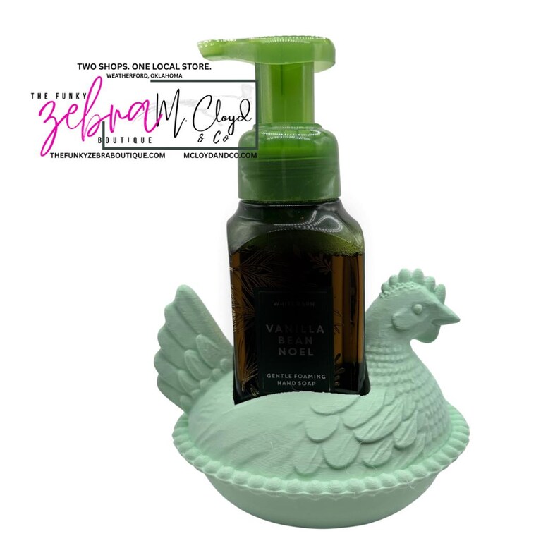 Farmhouse Chicken Hen on Nest Soap Holder - Mint image 3
