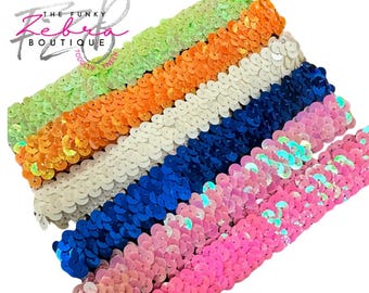 Sequin Stretch Elastic Headband Kids Through Adults