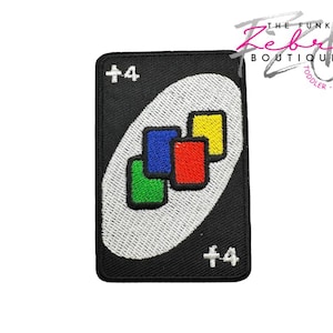 Uno Draw 4 Embroidered Iron On Patch