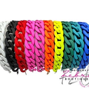 Hat Chain Colorful Matte Rubber Acrylic Linking Ring Chain - Pick Your Color