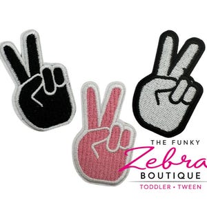 Peace Sign Embroidered Iron On Patch - Pick Your Color
