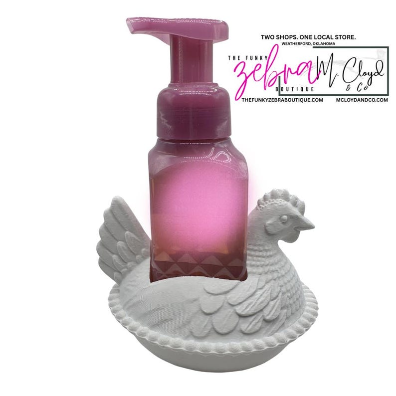 Farmhouse Chicken Hen on Nest Soap Holder - Vintage White image 3