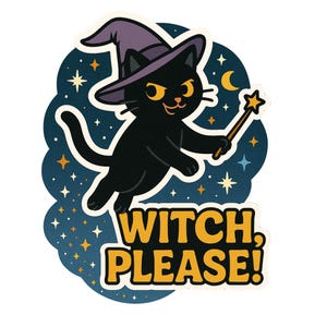 Witchy Kitty Sticker - digitaler Download