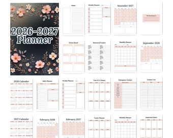 2026-2027 Digital Planner | Editable Canva Template with Resell Rights