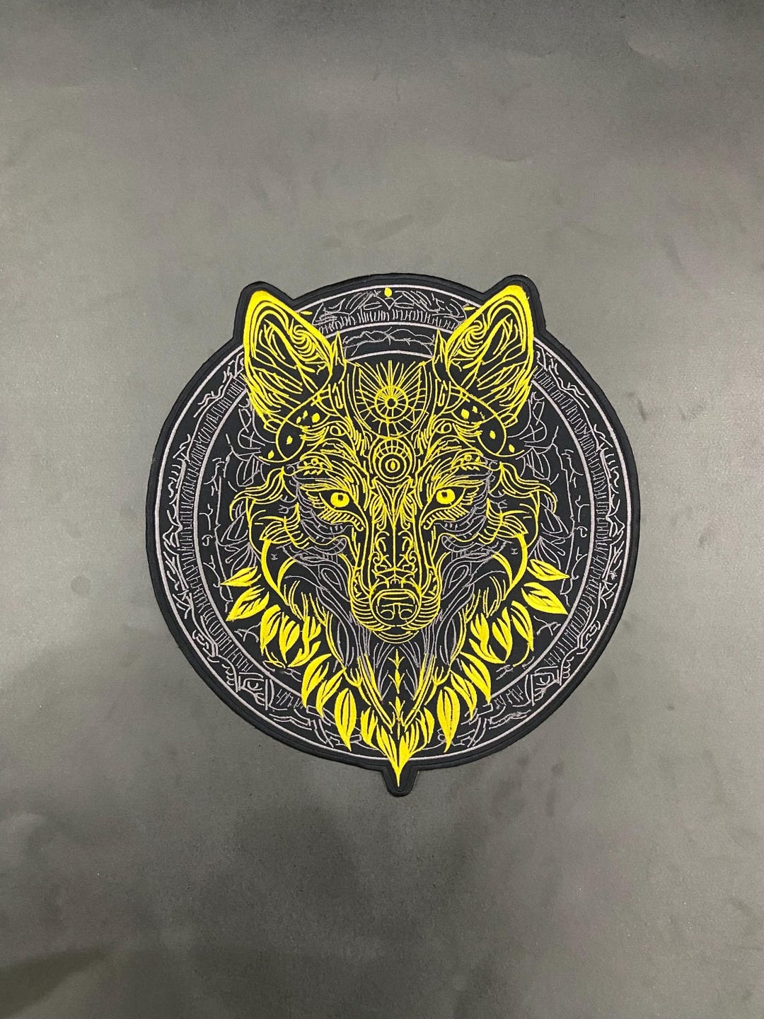 Golden Wolf Large Back Patch for Biker Vest, Jacket, Games of Thrones ...
