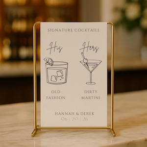 Wedding Cocktail Signs, Fabric, Fully Customizable for Weddings