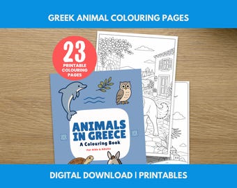 Animals of Greece Printable Colouring Book | Greek Wildlife Coloring Pages | Digital Download | Age 7-99
