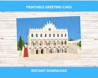 Greek Name Day Card – Panagia Evangelistria Tinos Church (Digital Download)