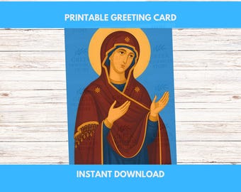 Saint Name Day Card | Panayia Deomeni | Printable (Digital Download)