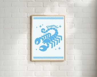 Scorpio | Greek Astrology Wall Art | Ancient Greek Inspired Star Signs | Printable | Digital Download