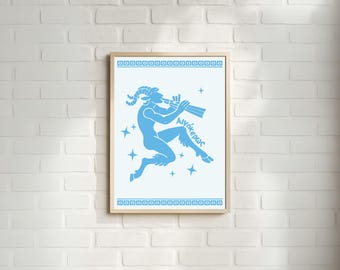 Capricorn | Greek Astrology Wall Art | Ancient Greek Inspired Star Signs | Printable | Digital Download