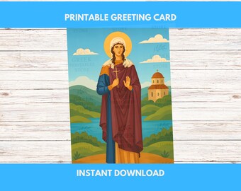 Saint Name Day Card | Kyriaki | Printable (Digital Download)