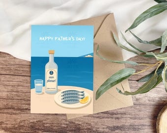 Ouzo Greek Father's Day Card | Printable Dad Gift (Digital Download)