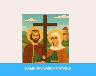 Saint Name Day Card | Konstantine & Helen | Printable (Digital Download)