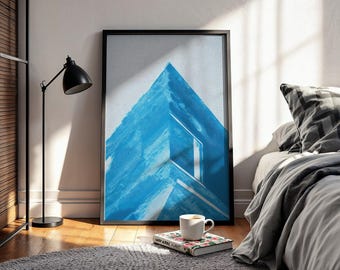 Blaues Geometrisches Gebäude Art Print - Modernes Architektonisches Dekor (Digitaler Download)