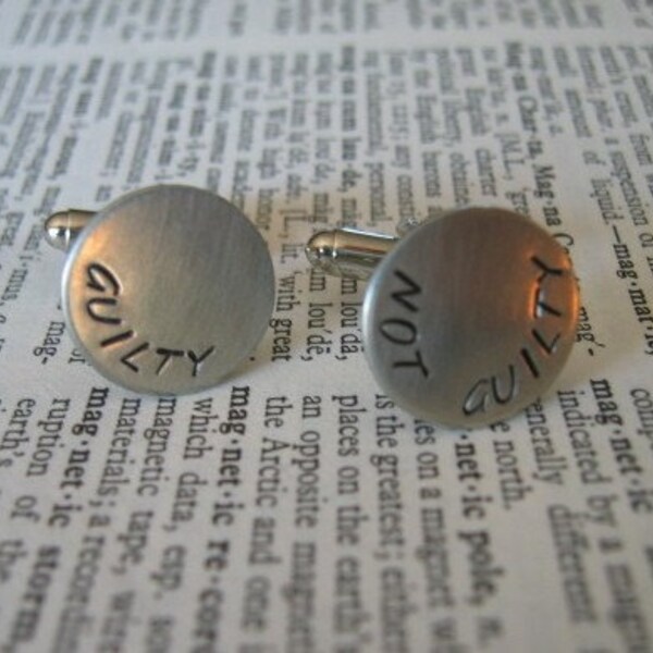 Lawyer Judge Cufflinks -- Guilty, Not Guilty Cuff links