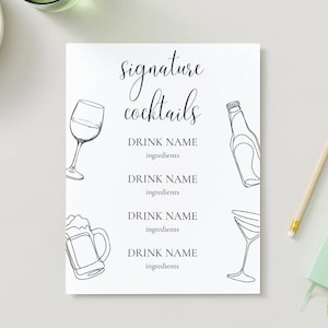 Signature Drinks Sign