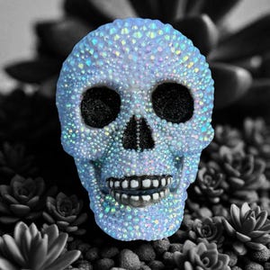 Bedazzled Skull: Halloween Decoration, Dashboard Ornament - Etsy