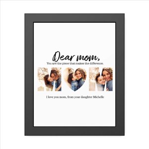 Pósteres de papel enmarcados personalizados "Querida Mamá": Ideas de regalos conmovedores - Decoración personalizada para el Día de la Madre