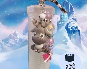 Disney Frozen Sven TwistiPals Pencil Case • Reindeer Figurine with NFC Playlist • Convertible Snack Holder and Beaded Keychain Charm